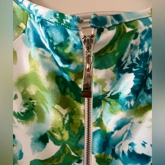 AGB Floral Midi Dress Blue & Green Women’s Size 4 - Picture 8 of 15